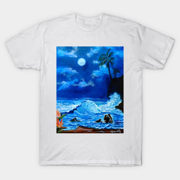 Tropical Moonlight T-Shirt by jennyleeandjim